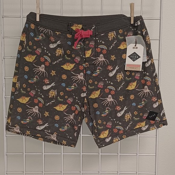 Critical Slide Society Men's Beach Shorts- Daytripper Trunk - Phantom - Picture 1 of 3